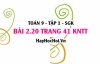 Bài 2.20 trang 41 Toán 9 tập 1 Kết nối tri thức